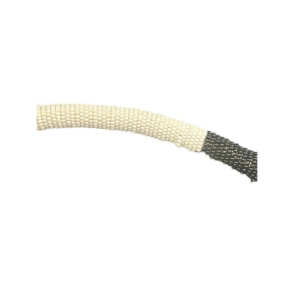 Talbots Black & White Beaded Necklace With Gold-Tone Toggle Clasp - Picture 5 of 5